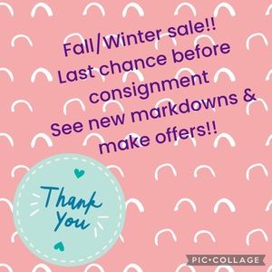 Closet cleanout before consignment!  I will be marking down this weekend